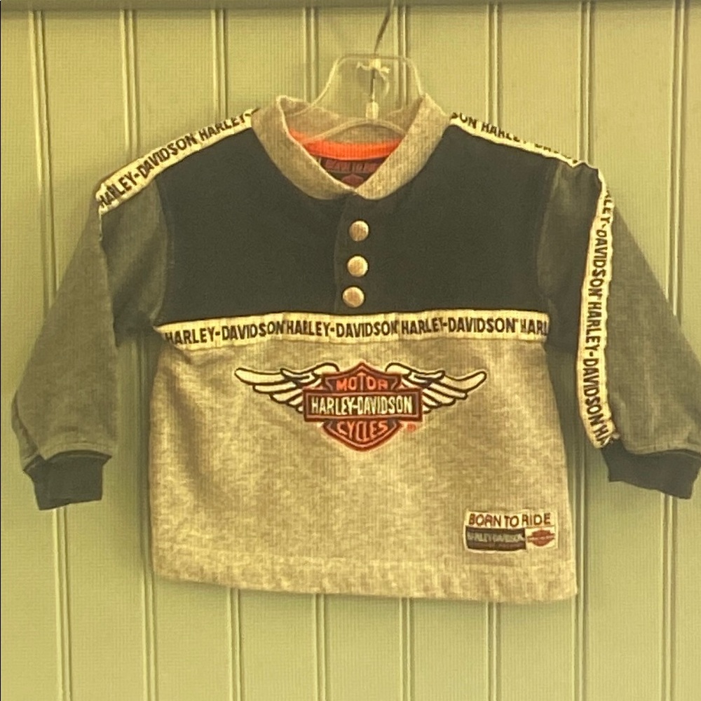 Harley-Davidson Gray & Black Kids Pullover with Orange Accent